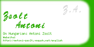 zsolt antoni business card